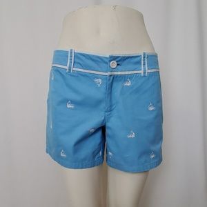 Lilly Pulitzer Embroidered Blue With Shrimp Shorts